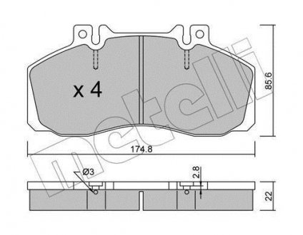 Комплект тормозных колодок Metelli 22-0267-0