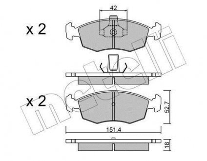 Комплект гальмівних колодок (дискових) Metelli 22-0274-3 (фото 1)