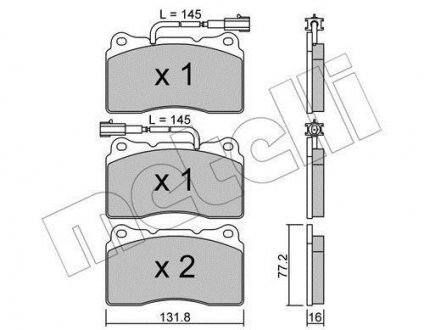 Комплект тормозных колодок (дисковых).) Metelli 22-0288-0