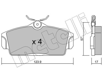 Комплект тормозных колодок (дисковых).) Metelli 22-0305-0 (фото 1)