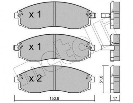 Комплект тормозных колодок (дисковых).) Metelli 22-0306-0