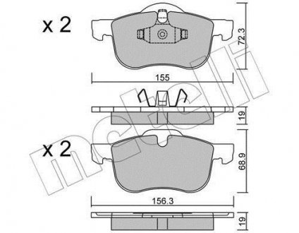 Комплект тормозных колодок (дисковых).) Metelli 22-0309-0