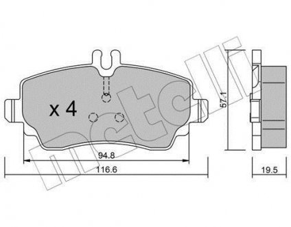 Комплект тормозных колодок (дисковых).) Metelli 22-0310-1