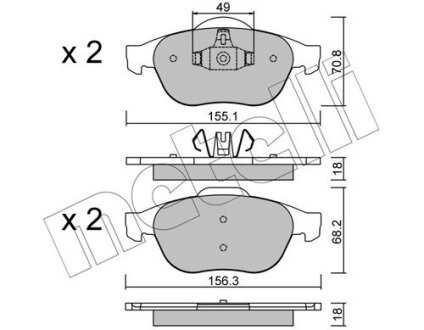 Комплект тормозных колодок (дисковых).) Metelli 22-0336-2