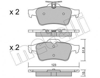 Комплект тормозных колодок (дисковых).) Metelli 22-0337-3