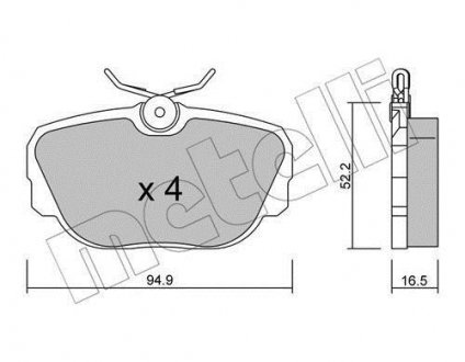 Комплект гальмівних колодок (дискових) Metelli 22-0351-0 (фото 1)
