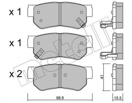 Комплект тормозных колодок (дисковых).) Metelli 22-0365-0