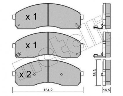 Комплект тормозных колодок (дисковых).) Metelli 22-0374-0