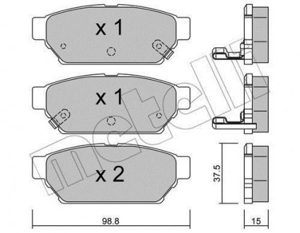 Комплект гальмівних колодок (дискових) Metelli 22-0396-0