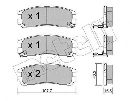 Комплект тормозных колодок (дисковых).) Metelli 22-0398-0