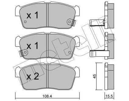 Комплект тормозных колодок (дисковых).) Metelli 22-0415-0