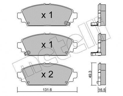 Комплект гальмівних колодок (дискових) Metelli 22-0463-0 (фото 1)