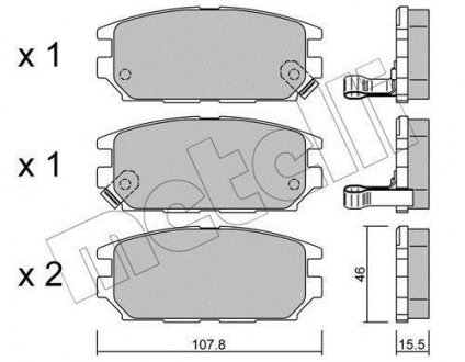 Комплект гальмівних колодок (дискових) Metelli 22-0483-0 (фото 1)