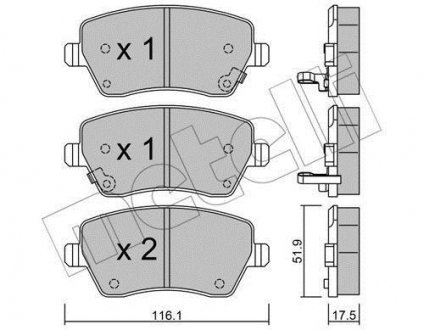 Комплект тормозных колодок (дисковых).) Metelli 22-0485-2