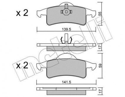 Комплект тормозных колодок (дисковых).) Metelli 22-0526-0