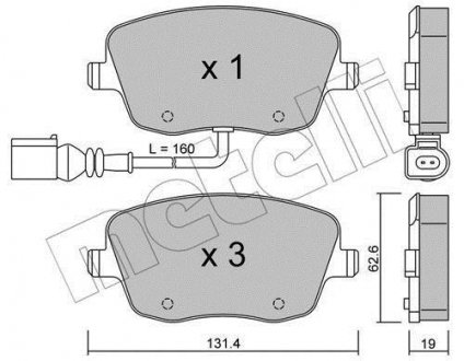 Комплект тормозных колодок (дисковых).) Metelli 22-0547-1 (фото 1)