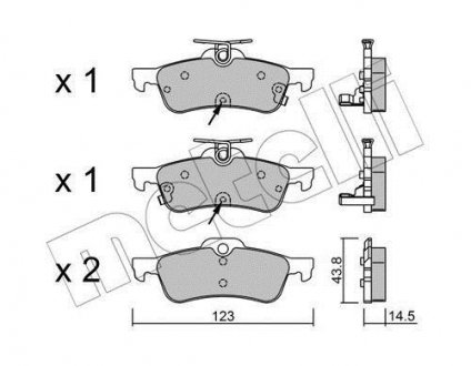 Комплект тормозных колодок (дисковых).) Metelli 22-0556-2