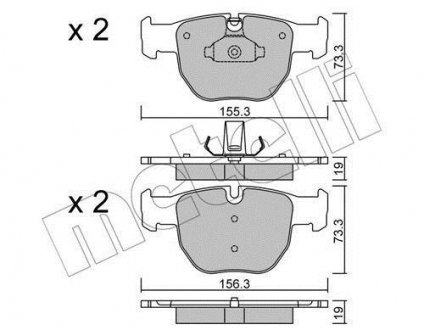 Комплект тормозных колодок (дисковых).) Metelli 22-0598-0