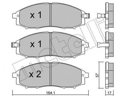 Комплект гальмівних колодок.).) Metelli 22-0611-0