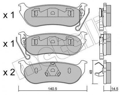 Комплект гальмівних колодок (дискових) Metelli 22-0627-0