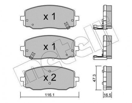 Комплект гальмівних колодок (дискових) Metelli 22-0629-0