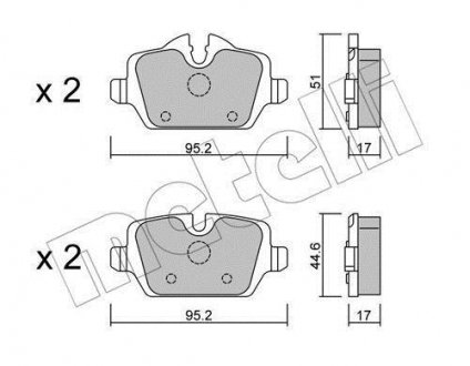 Комплект тормозных колодок (дисковых).) Metelli 22-0641-0