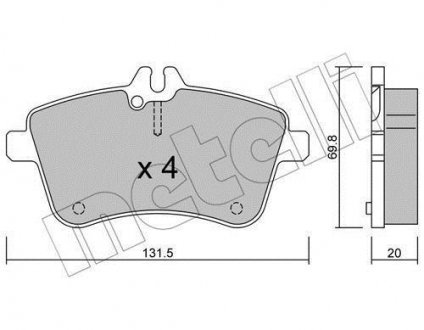 Комплект тормозных колодок (дисковых).) Metelli 22-0647-0