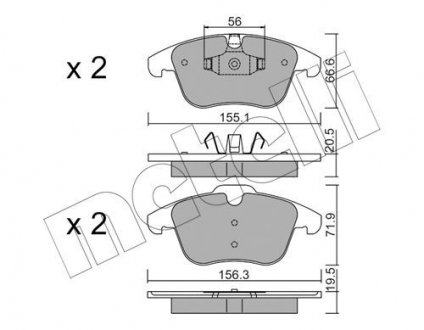 Комплект гальмівних колодок Metelli 22-0675-6