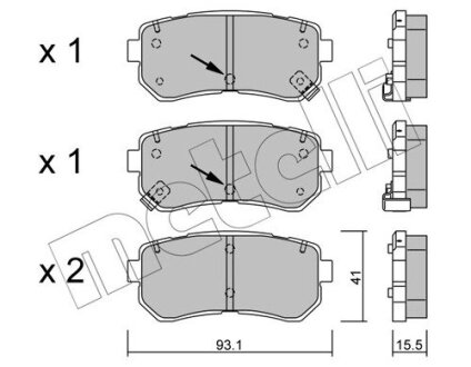 Комплект тормозных колодок (дисковых).) Metelli 22-0725-1