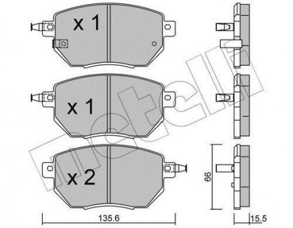 Комплект тормозных колодок (дисковых).) Metelli 22-0741-0