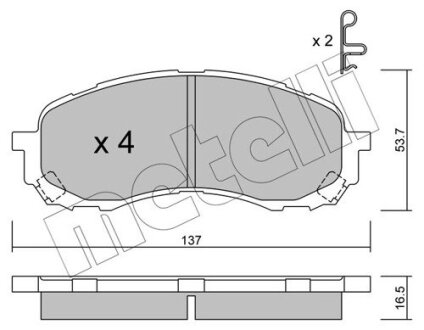 Комплект тормозных колодок (дисковых).) Metelli 22-0762-0