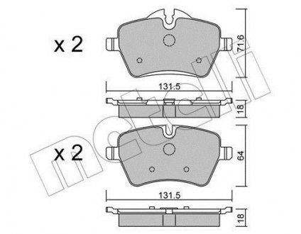 Комплект тормозных колодок (дисковых).) Metelli 22-0768-0