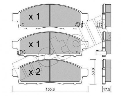 Комплект тормозных колодок (дисковых).) Metelli 22-0791-1