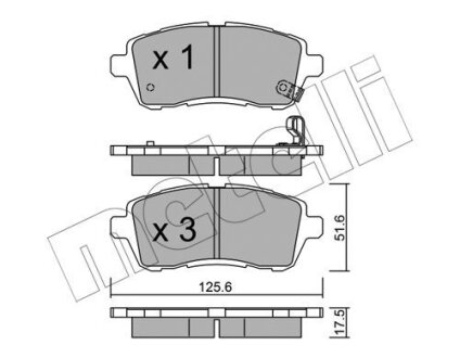 Комплект тормозных колодок (дисковых).) Metelli 22-0793-0 (фото 1)