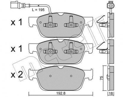 Комплект тормозных колодок (дисковых).) Metelli 22-0831-0