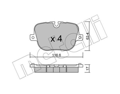 Комплект тормозных колодок (дисковых).) Metelli 22-0837-0