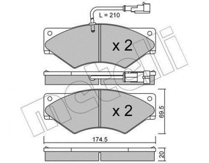 Комплект тормозных колодок (дисковых).) Metelli 22-0849-1