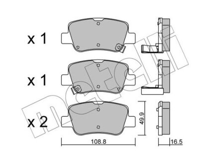 Комплект тормозных колодок (дисковых).) Metelli 22-0881-0