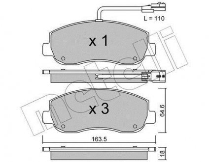 Комплект тормозных колодок из 4 шт. дисков Metelli 22-0898-0