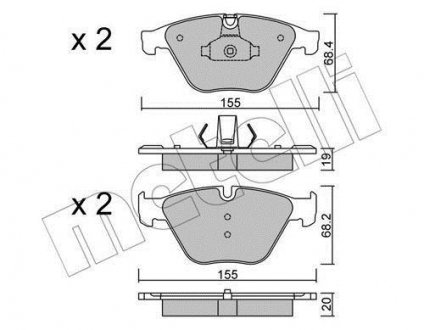 Комплект тормозных колодок (дисковых).) Metelli 22-0918-0