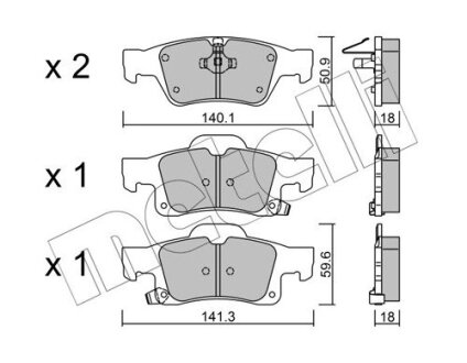 Комплект гальмівних колодок (дискових) Metelli 22-0928-0 (фото 1)