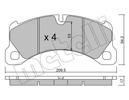 Комплект тормозных колодок (дисковых).) Metelli 22-0956-0