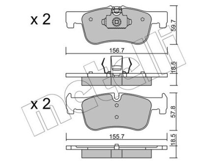 Комплект тормозных колодок (дисковых).) Metelli 22-0959-0 (фото 1)