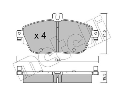 Комплект тормозных колодок (дисковых).) Metelli 22-0965-0