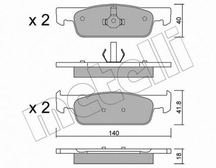 Комплект гальмівних колодок (дискових) Metelli 22-0975-3 (фото 1)