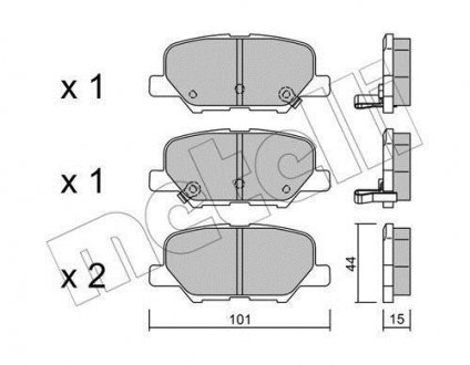 Комплект тормозных колодок (дисковых).) Metelli 22-0995-0