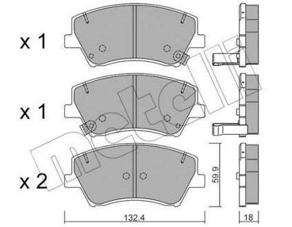 Комплект гальмівних колодок (дискових) Metelli 22-1092-0