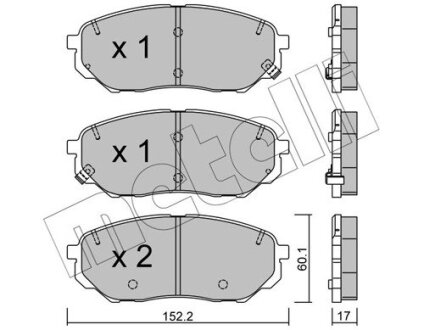 Комплект тормозных колодок (дисковых).) Metelli 22-1096-0 (фото 1)