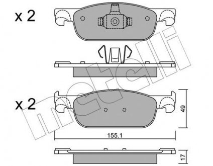 Комплект тормозных колодок (дисковых).) Metelli 22-1109-0