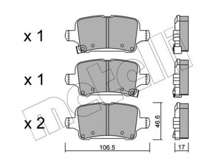 Комплект тормозных колодок (дисковых).) Metelli 22-1116-0